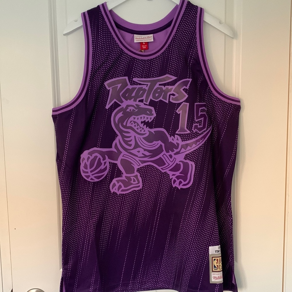 Rare Vince Carter Raptors HWC Mitchell & Ness Swingman Monochrome Purple Jersey - Picture 2 of 7